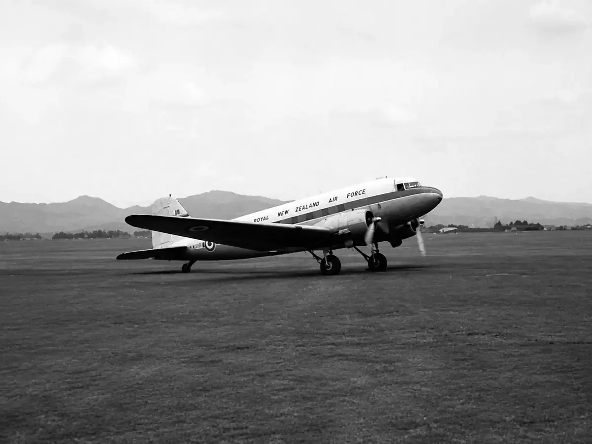 Historic Royal New Zealand Air Force aircraft at Wigram Aerodrome during a 1967 air display in Christchurch.