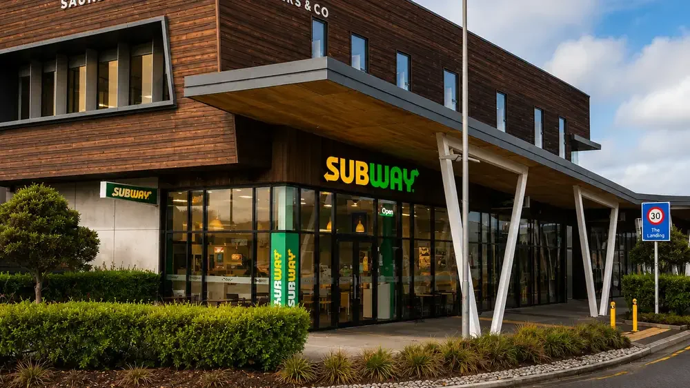 Subway restaurant storefront at The Landing Wigram in Christchurch
