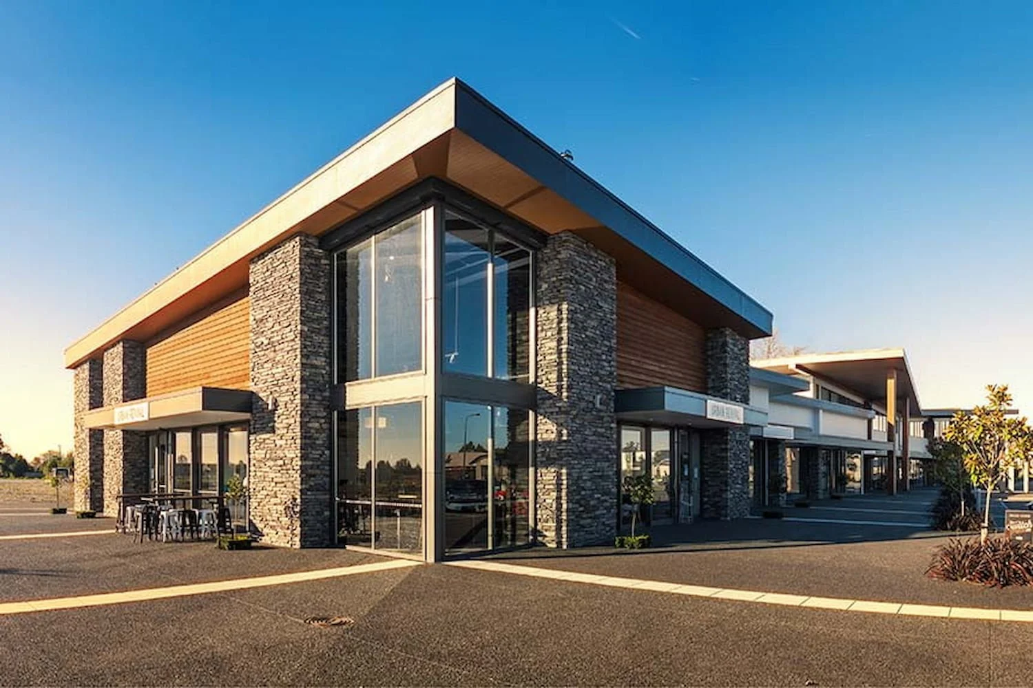 Exterior of Silverstream Retail Village shopping centre in Kaiapoi.