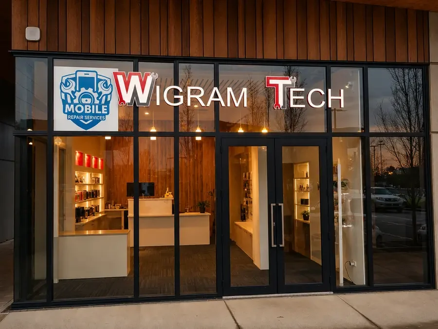 Wigram Tech phone and computer repair storefront at The Landing Wigram in Christchurch