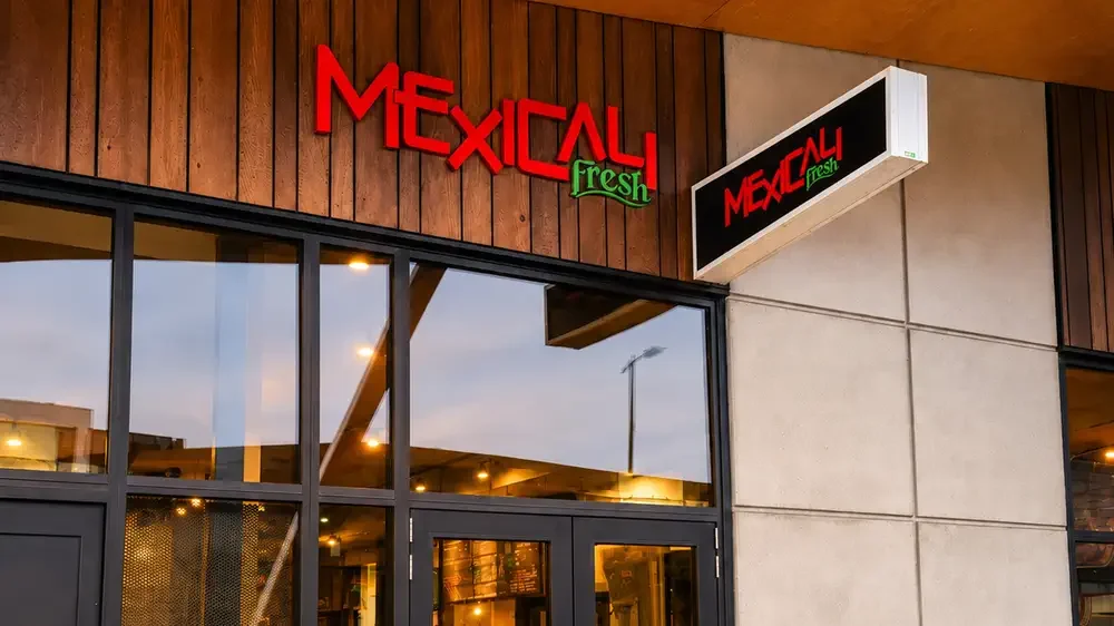Mexicali Fresh restaurant storefront at The Landing Wigram in Christchurch