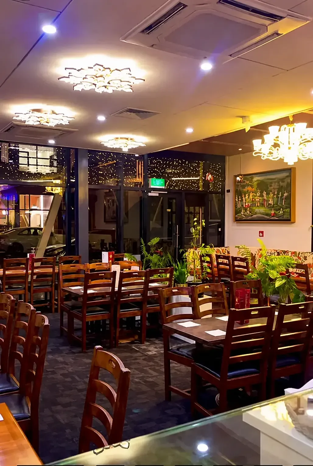 Dining area inside Flavors Kebab & Biryani at The Landing Wigram