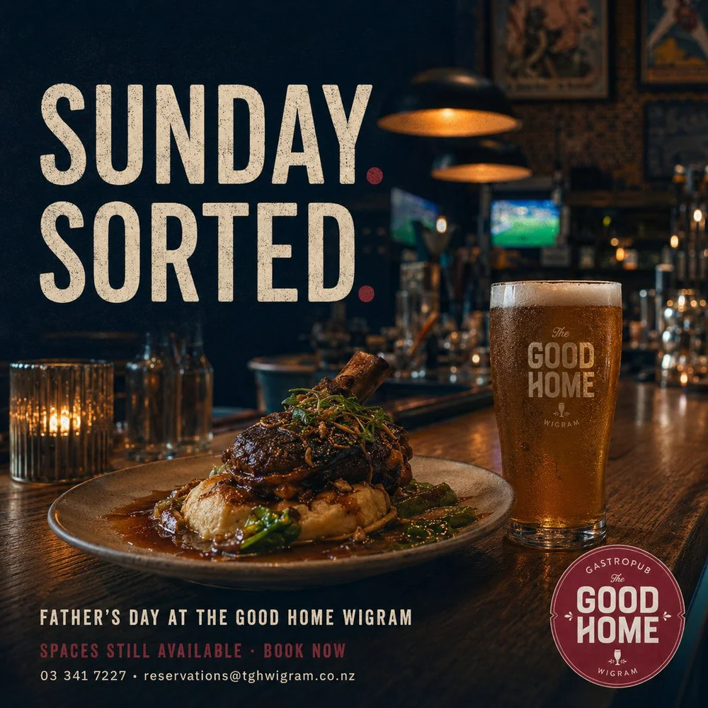 Father’s Day dining at The Good Home Wigram with a hearty meal and cold pint