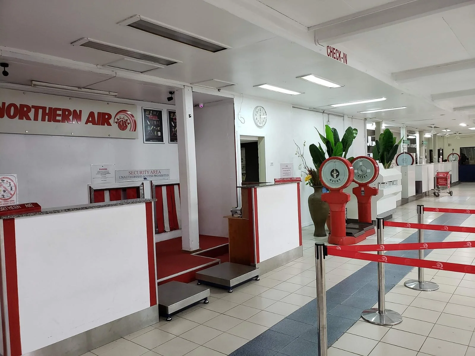Domestic check-in counters inside the Nausori Airport terminal