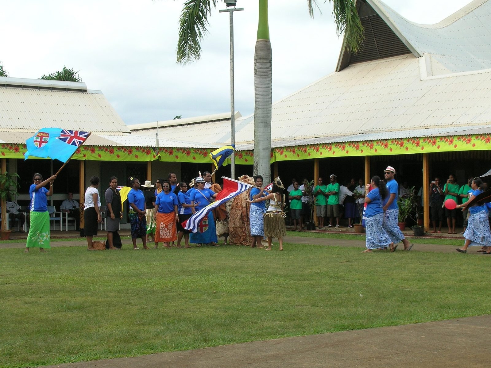 Students gathered on the lawn at the University of the South Pacific Laucala campus in Suva, Fiji