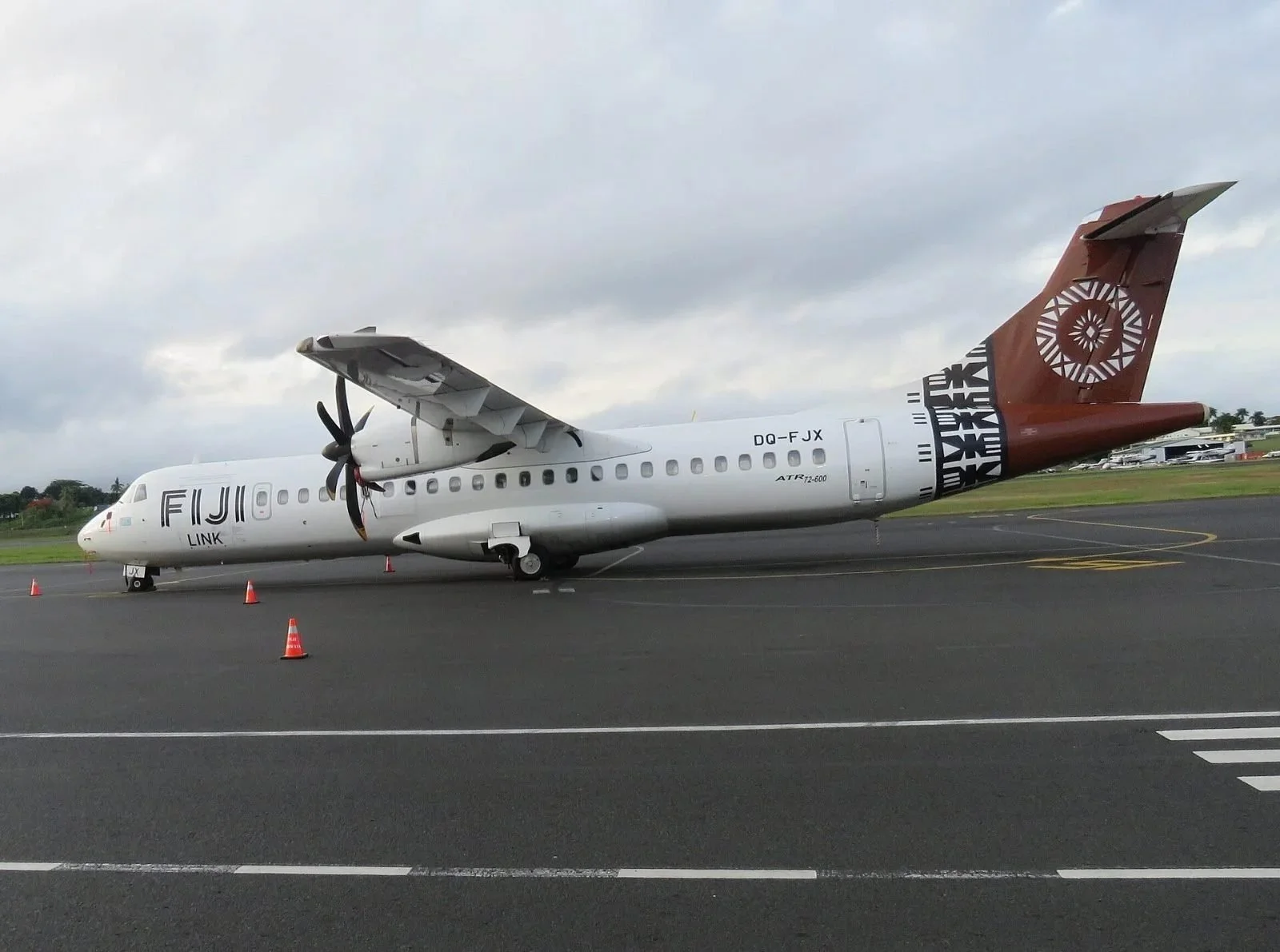 Fiji Link ATR 72-600 turboprop, the aircraft used on many domestic flights from Nausori Airport