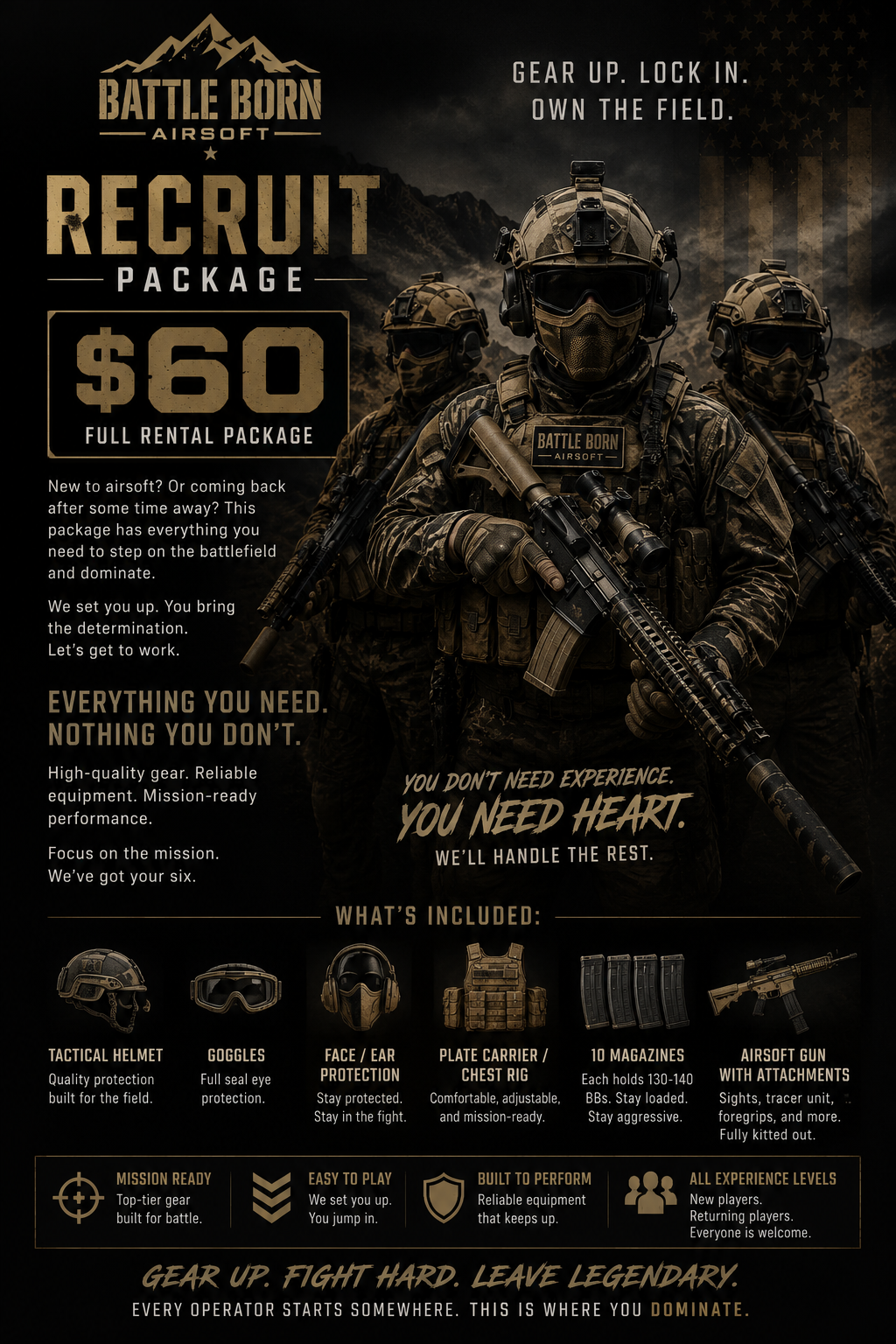 Recruit Ticket - Need a loadout - We Got you Covered "Date Sunday 00/00/00"