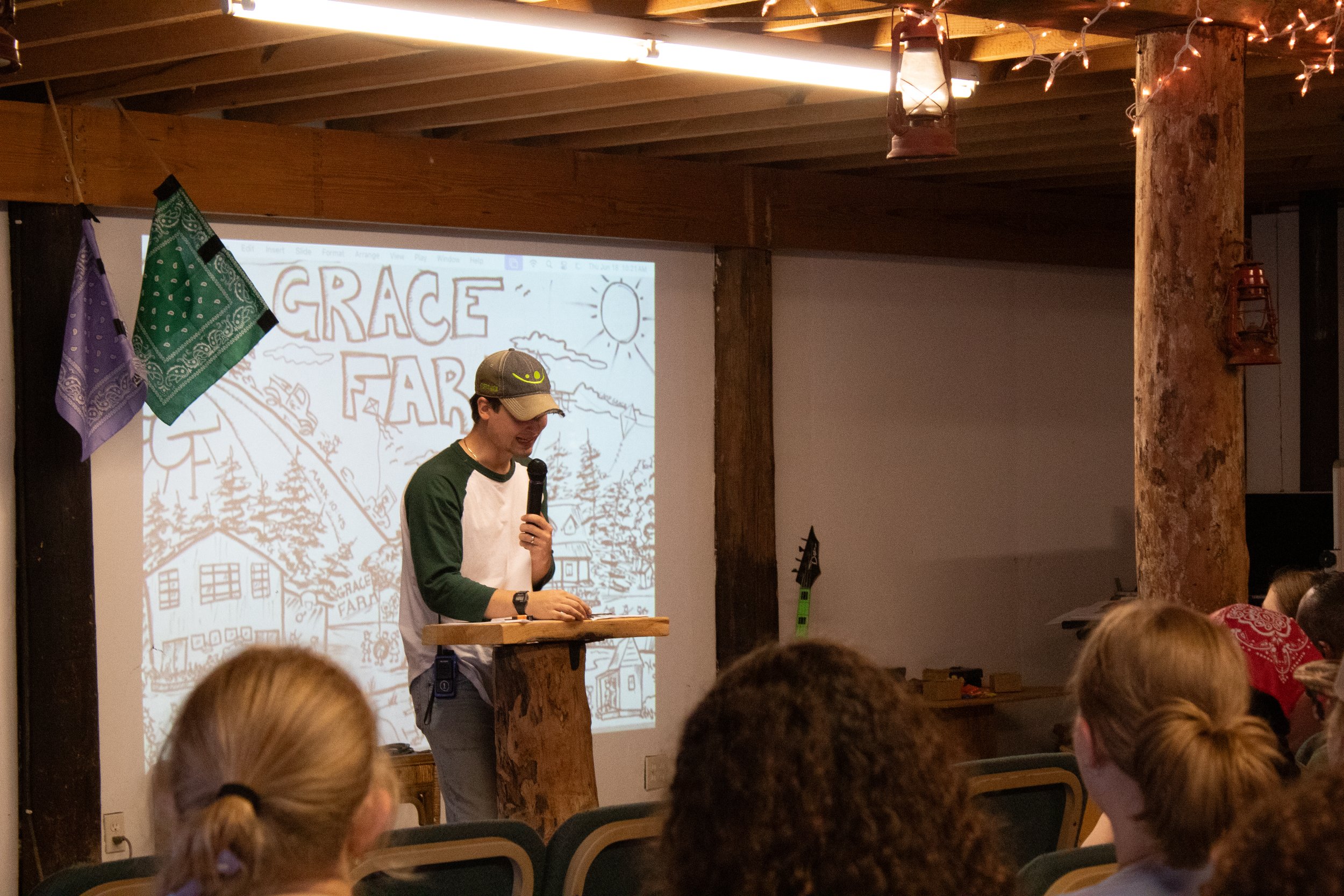 Josiah Coile preaching at Grace Farm