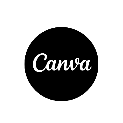 Canva logo with white text on a black background.