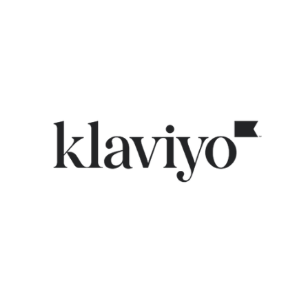 Logo of Klaviyo with black background.