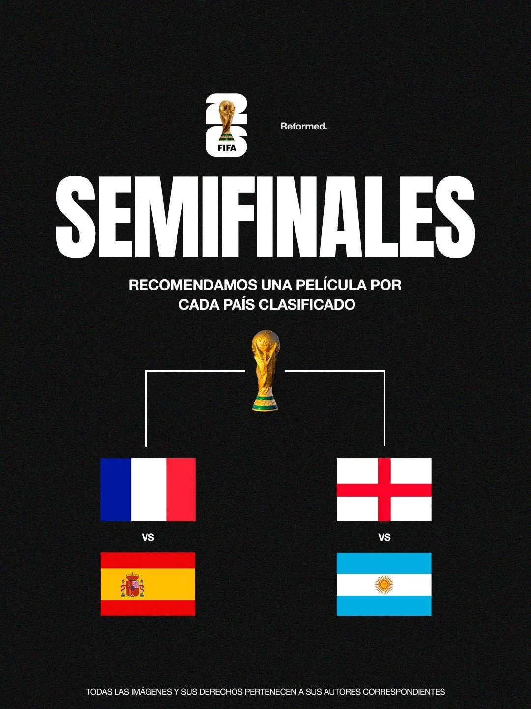Reformed. | Semifinales ⚽🎬 Una pel&iacute;cula por cada pa&iacute;s clasificado

Solo quedan cuatro selecciones en carrera y el Mundial est&aacute; cada vez m&aacute;s cerca de definir a su campe&oacute;n. Como en cada etapa del torneo, aprovechamos
