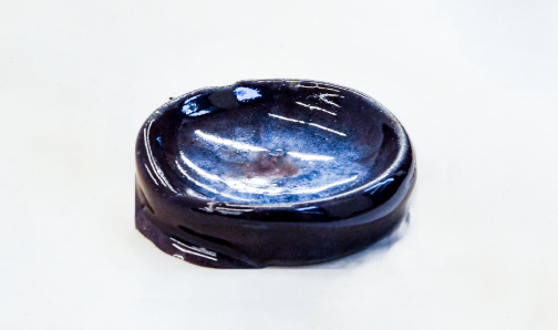 Galaxy produced by experimenting with layering glazes.
