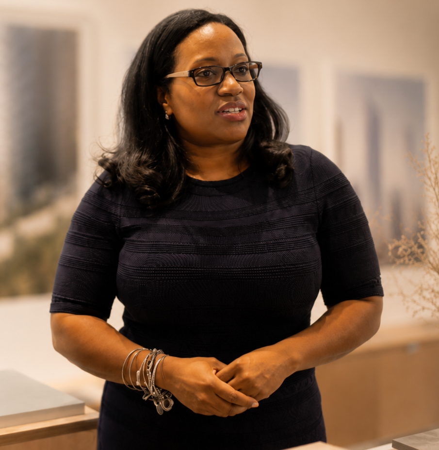 Danielle Tillman, AIA, speaking about architecture, urban strategy, and community design.
