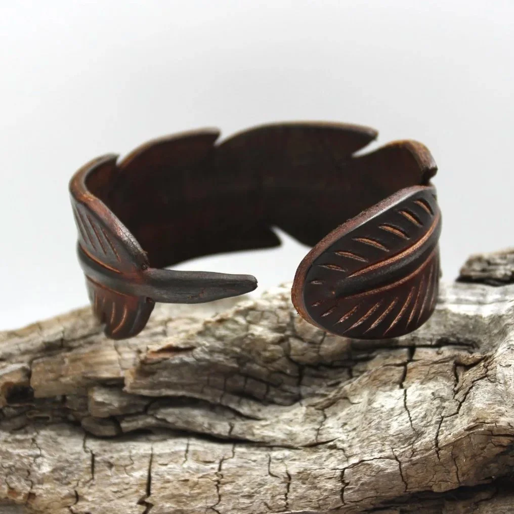 Kiwi Ember leather cuff