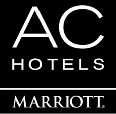 AC Hotels by Marriott logo with black background and white text