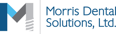 Logo of Morris Dental Solutions, Ltd. with a stylized 'M' and dental-related graphic elements