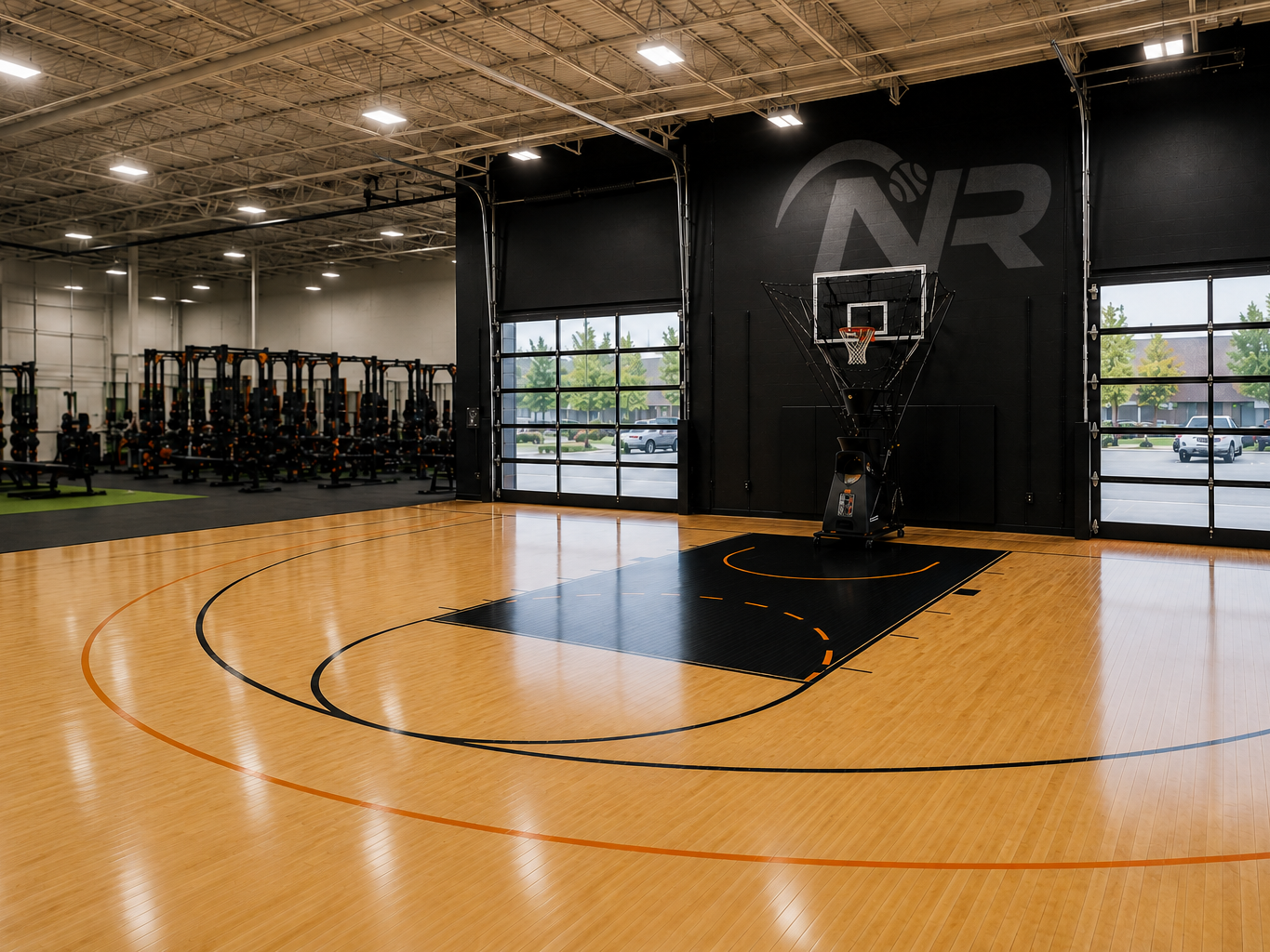 Half court training space at Next Rep Basketball in Meridian, Idaho