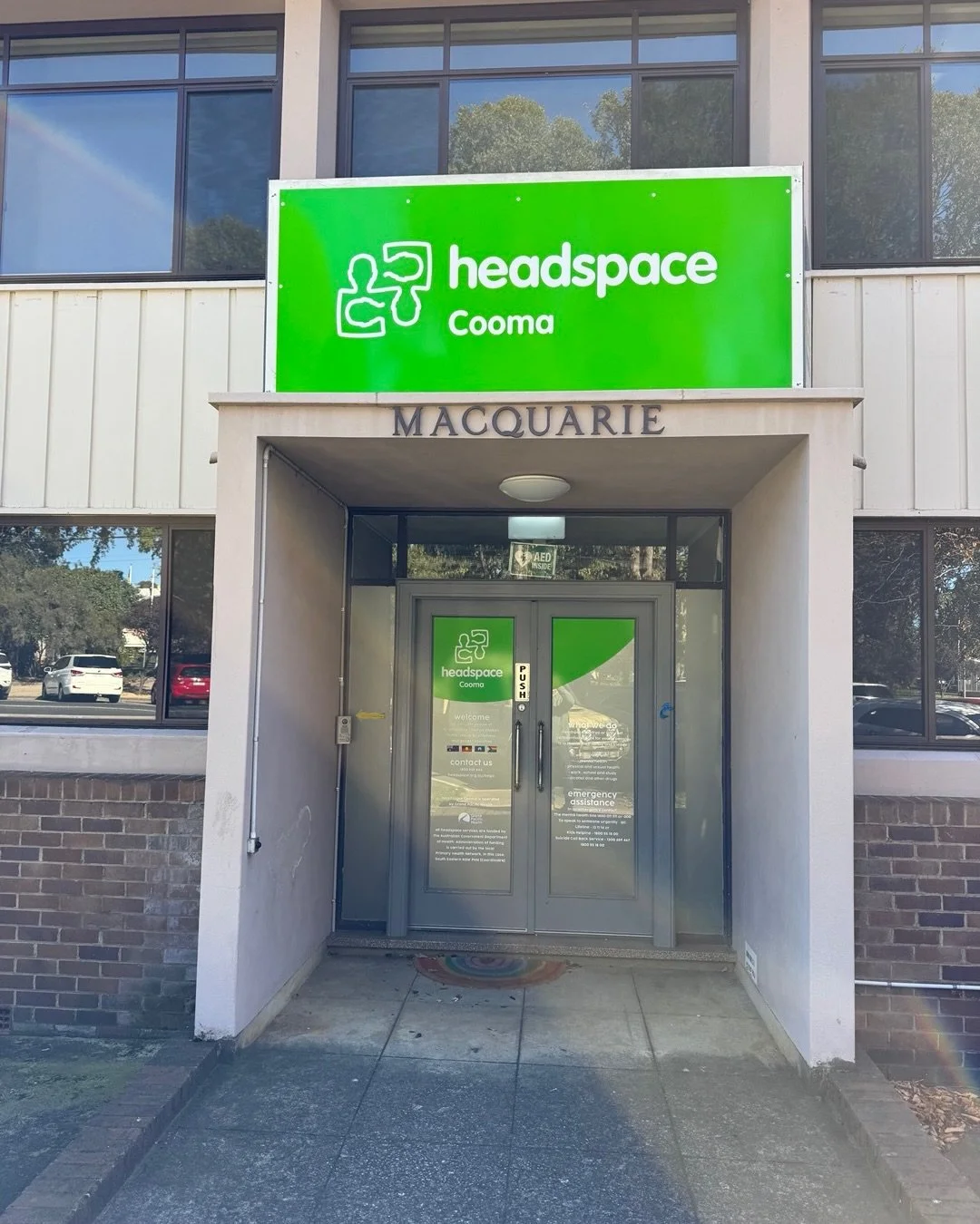 💙 A fresh welcome for headspace Cooma! ✨

We recently installed a new entry sign above the door along with custom door decals, giving the entrance a fresh look and helping make it feel a little more welcoming. 🙌

Always a pleasure working with the 