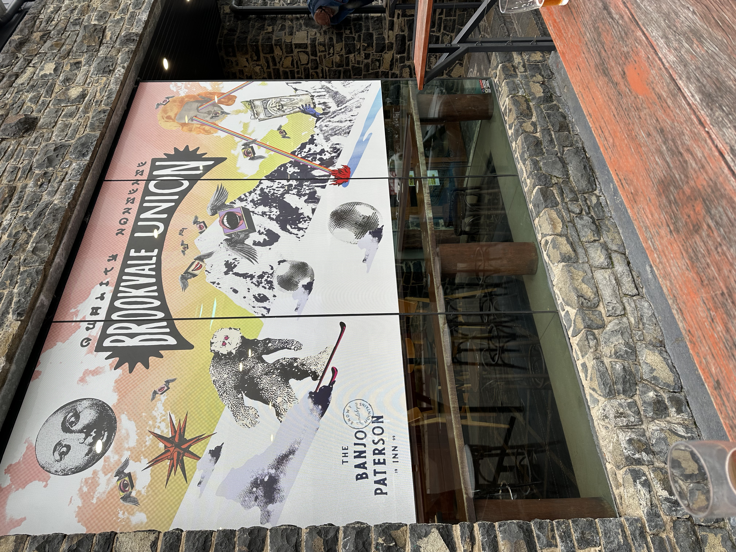 Brookvale Union, Banjo Paterson Inn – One-way window graphics.