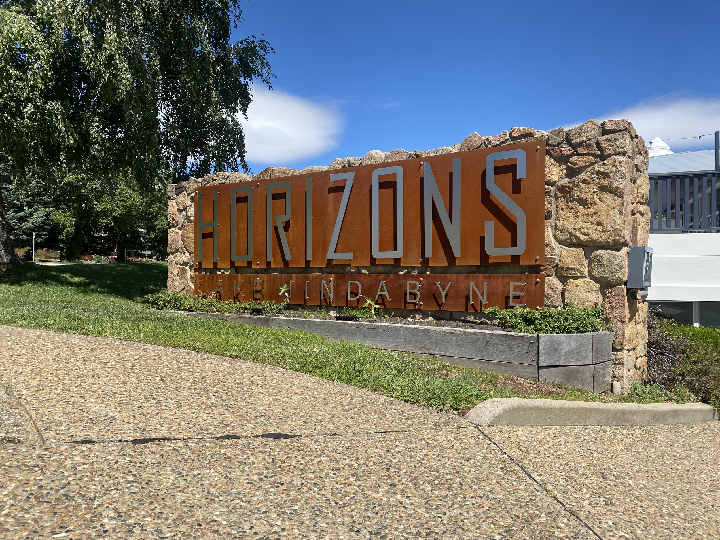 Horizons – Corten steel entry signage.