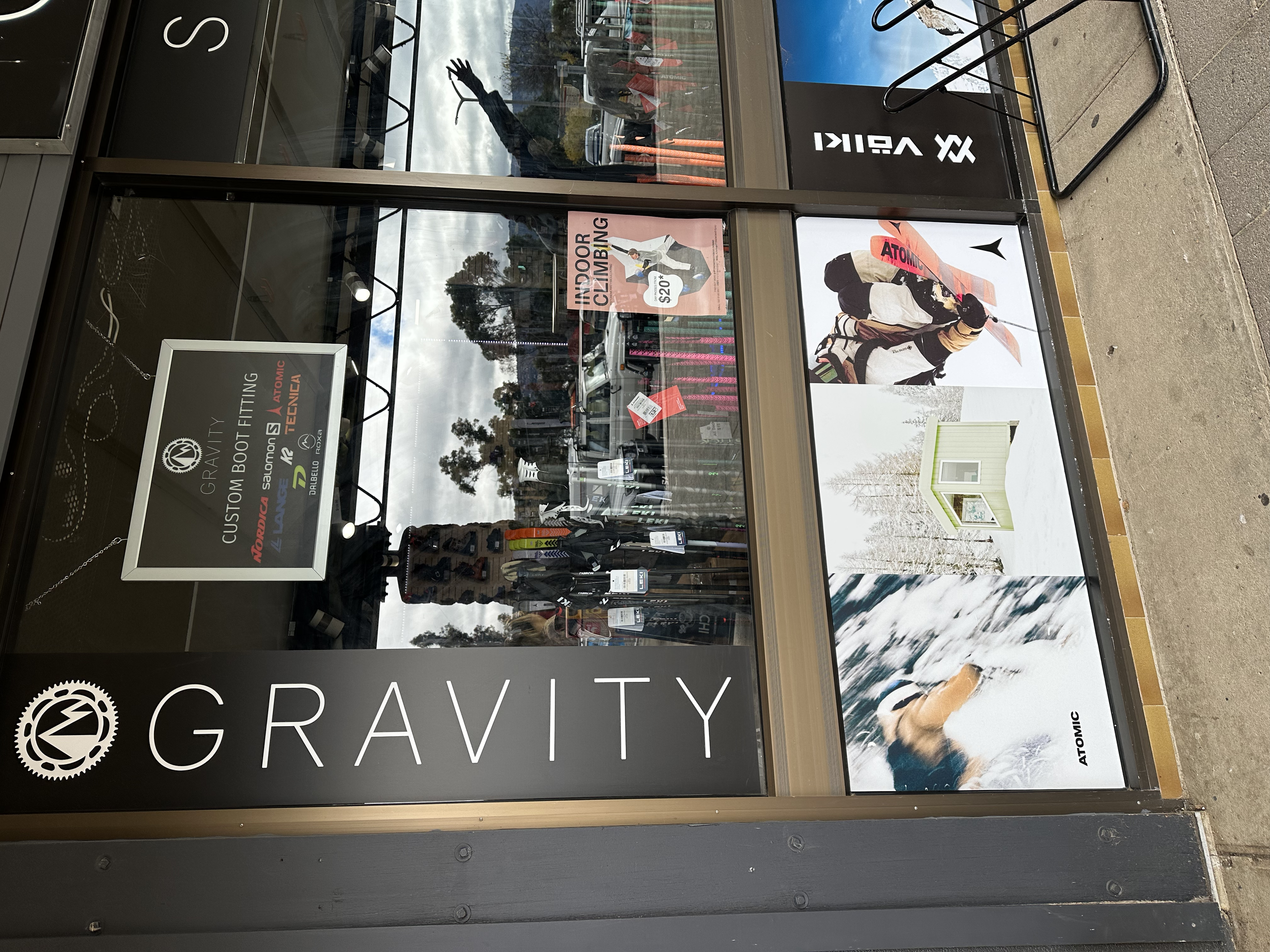 Gravity, Jindabyne – Atomic window decal.