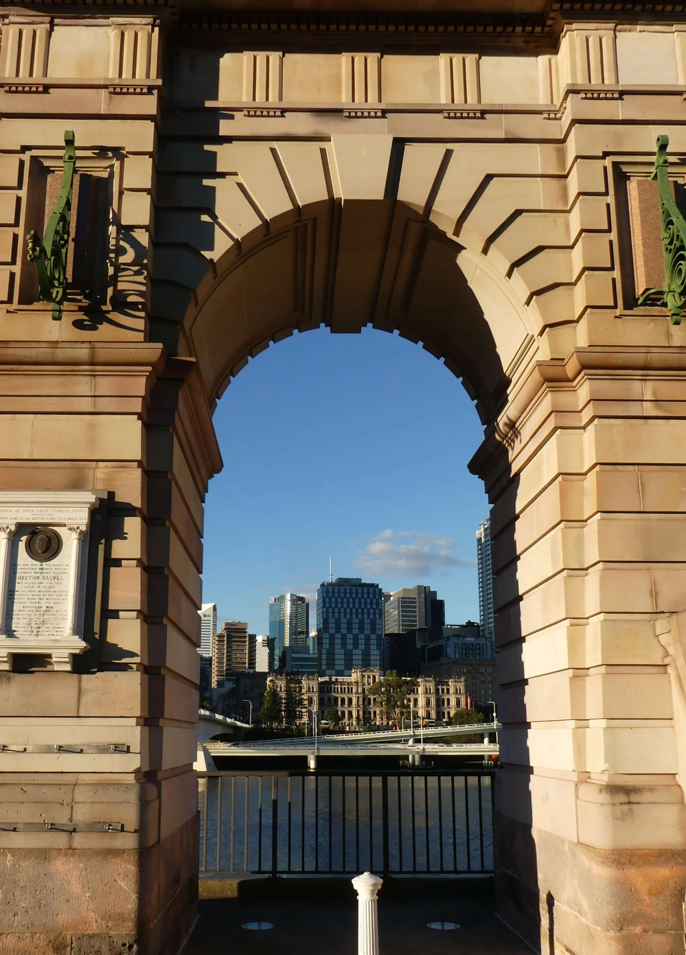 View of pedestrian arch at the Victoria Bridge Abutment.