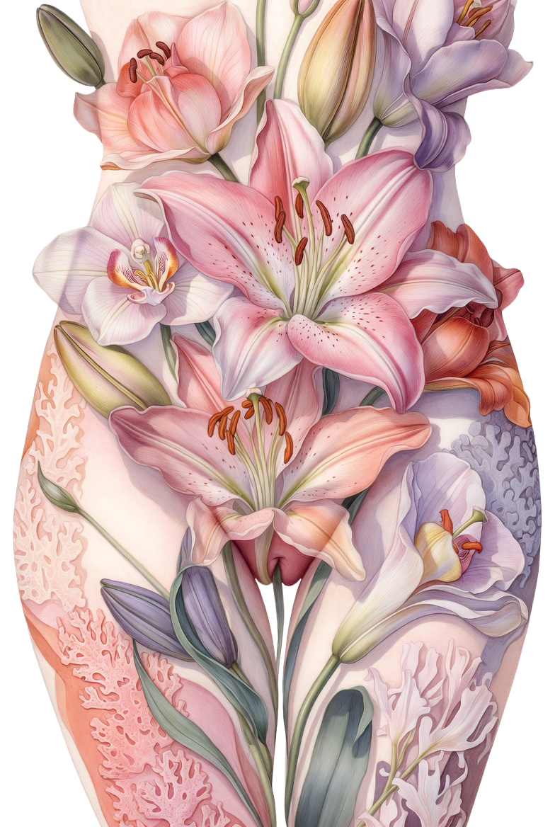 Artistic Feminine Body made of flowers