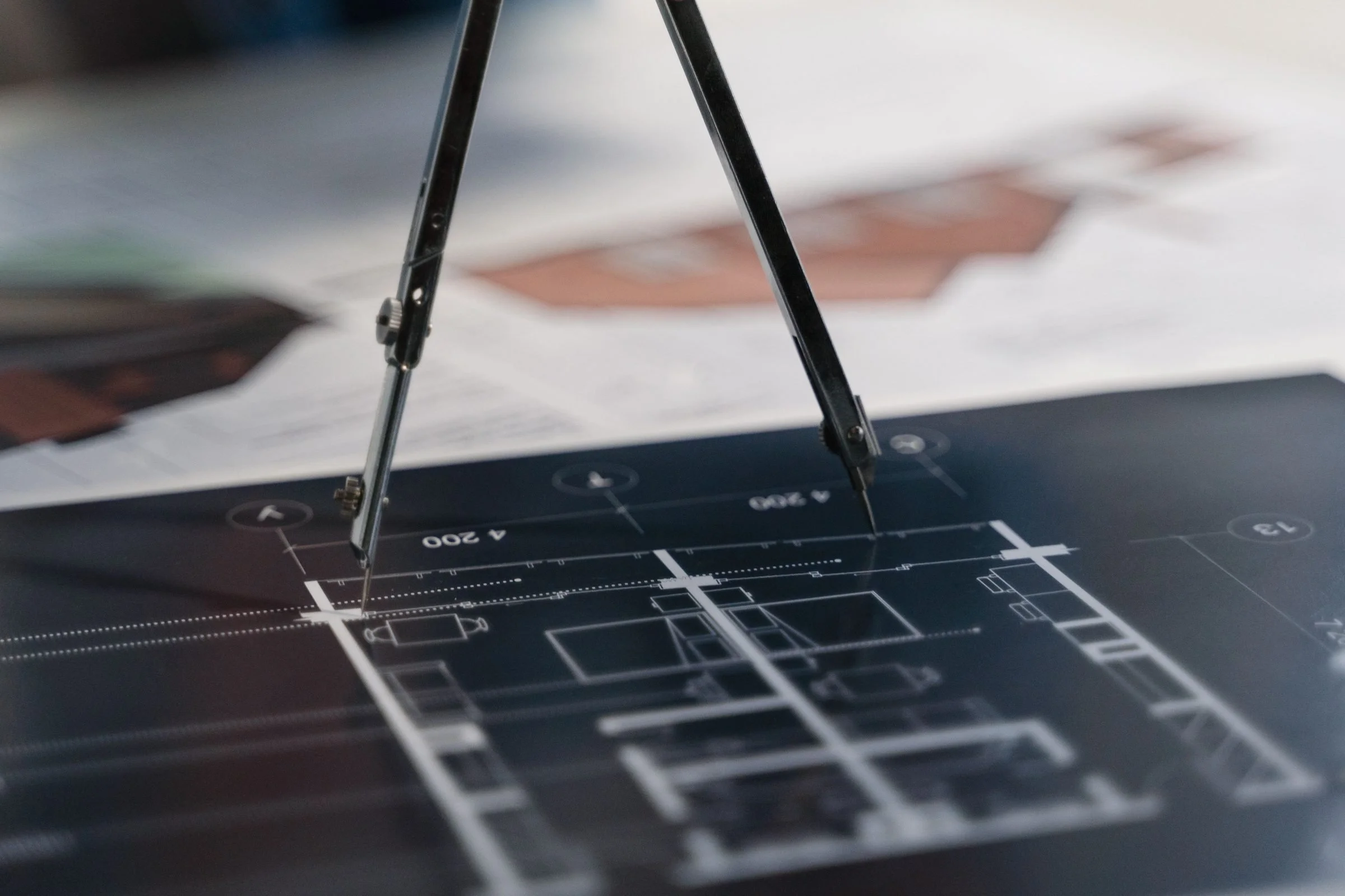 Technical drawing with drafting instruments