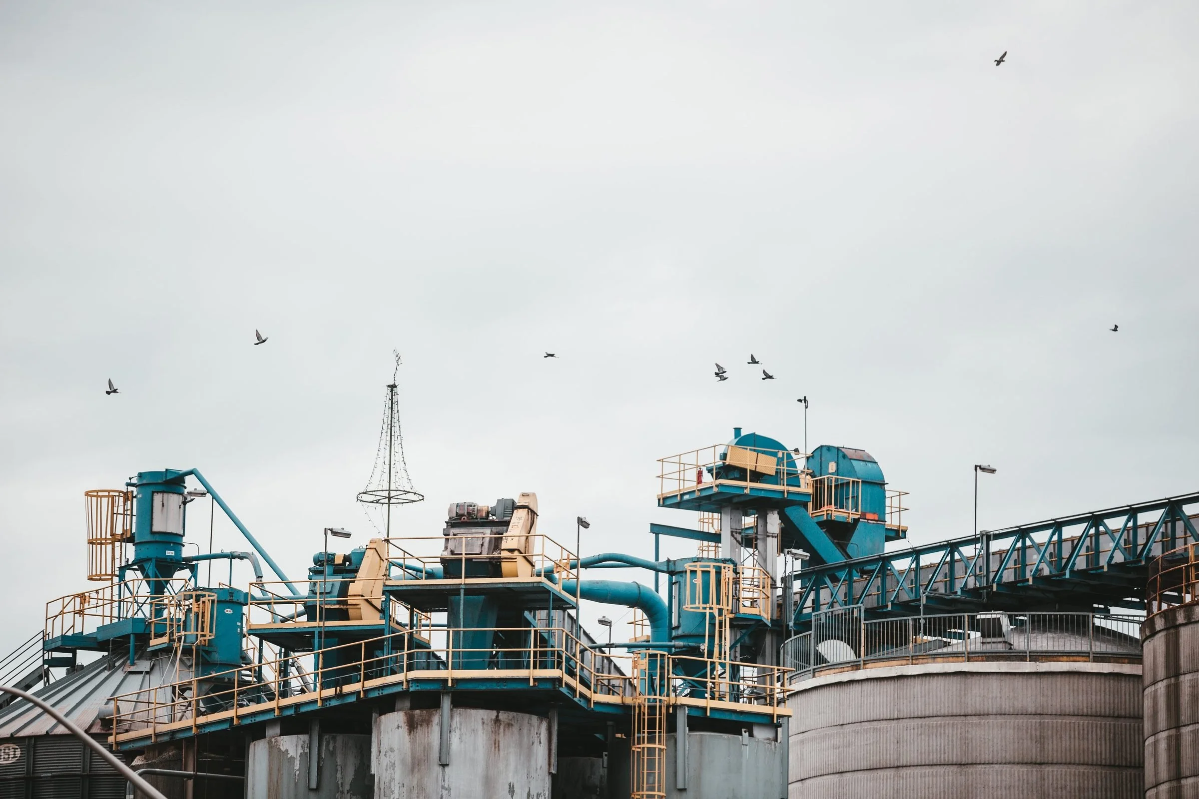 Wide view of an industrial complex