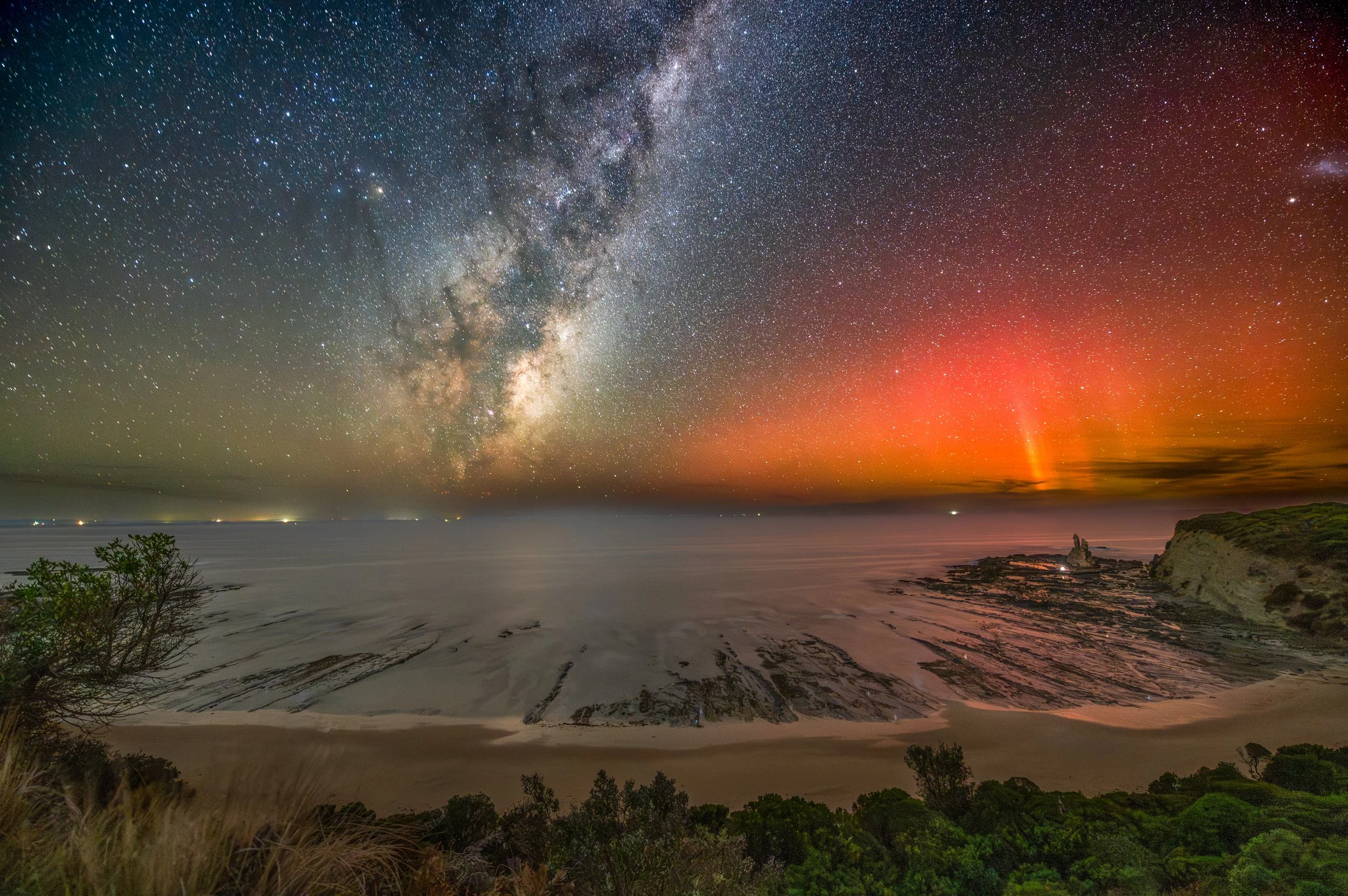 Eagles Nest with the Milky Way and Aurora