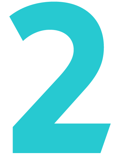 Großer, blauer Zahl '2' auf schwarzem Hintergrund.