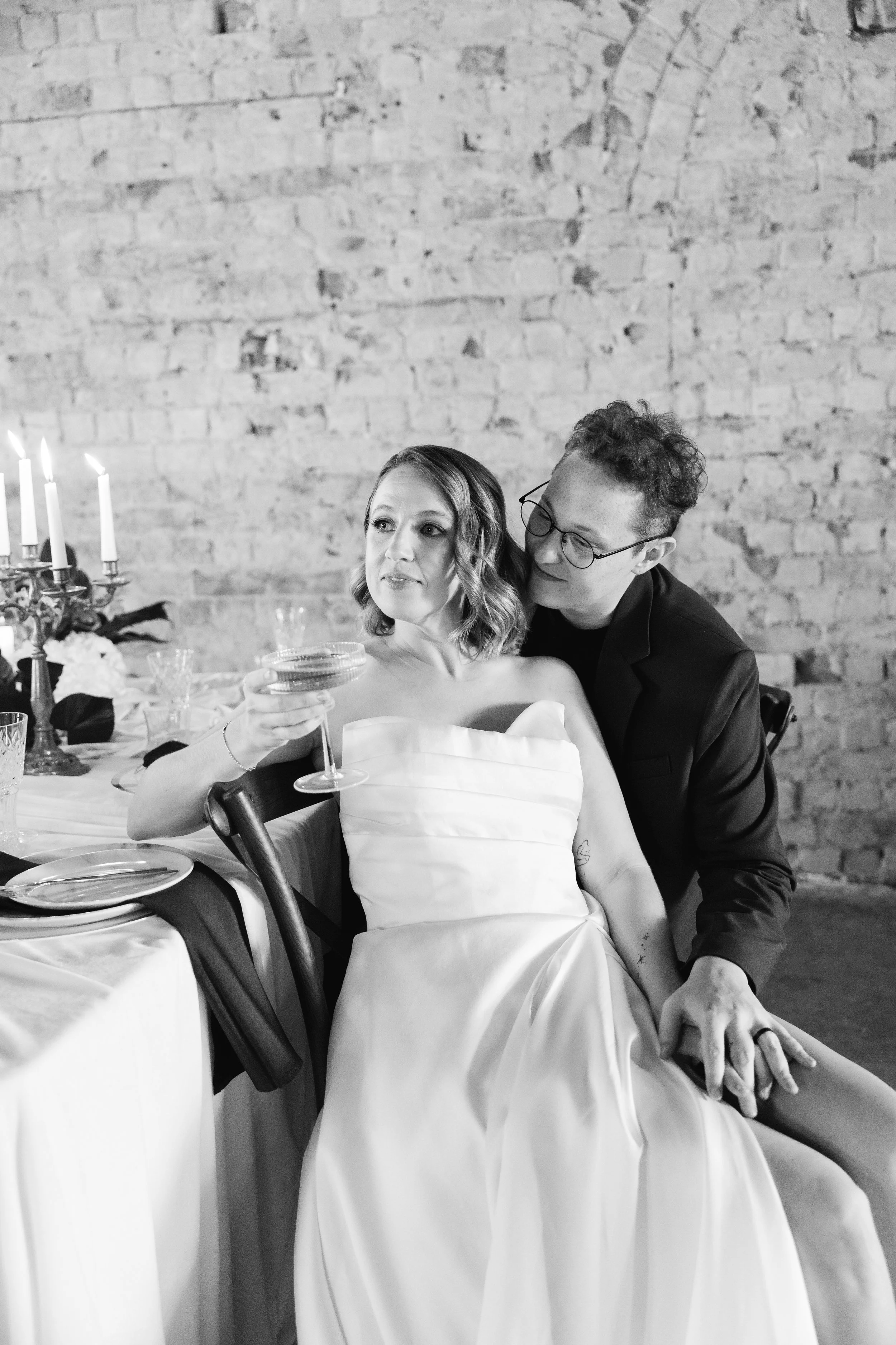 Couple celebrating an intimate boutique wedding with editorial-style photography.