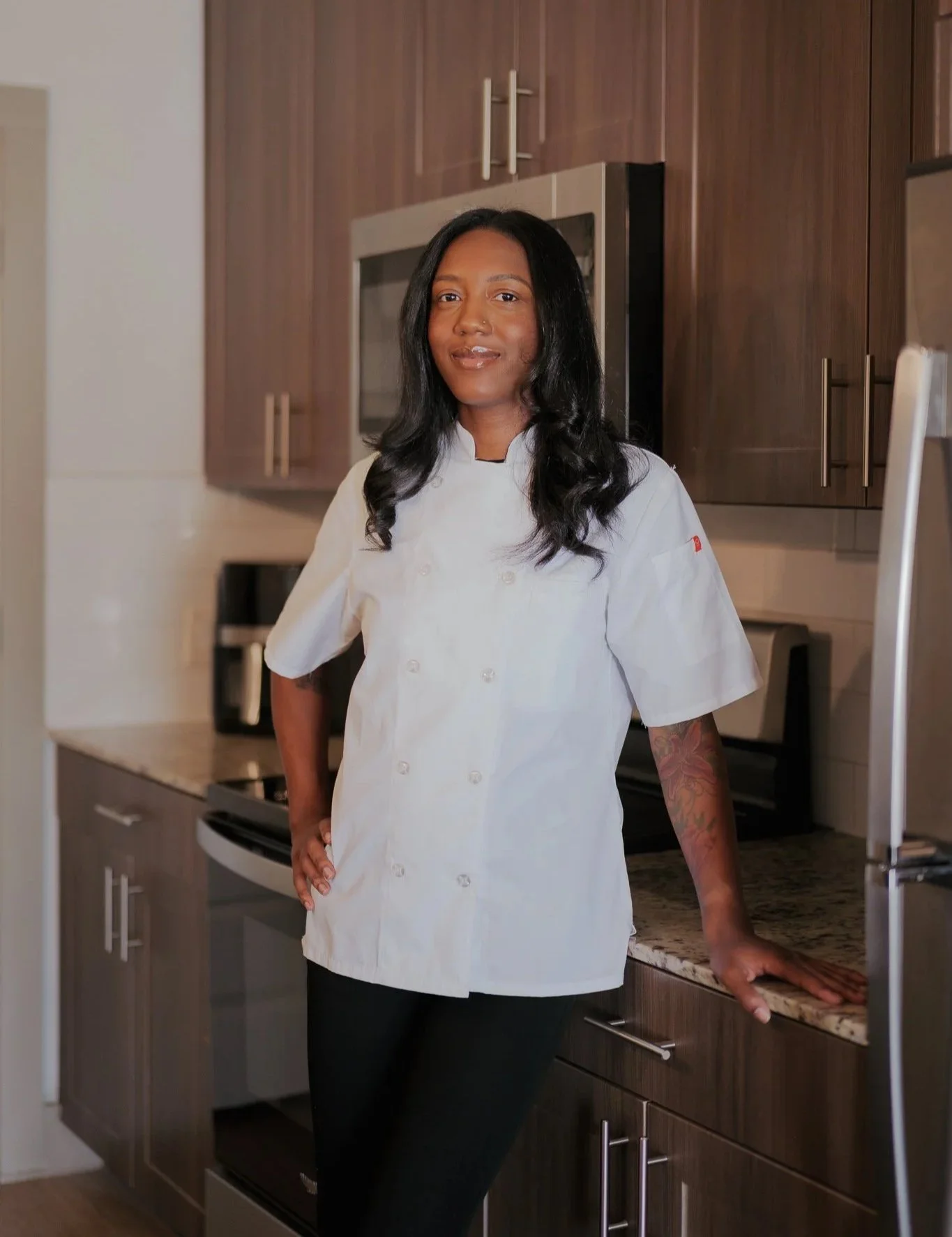 Chef Kaye, founder of The Culinary Gallery, Dallas private chef and corporate caterer, in her kitchen