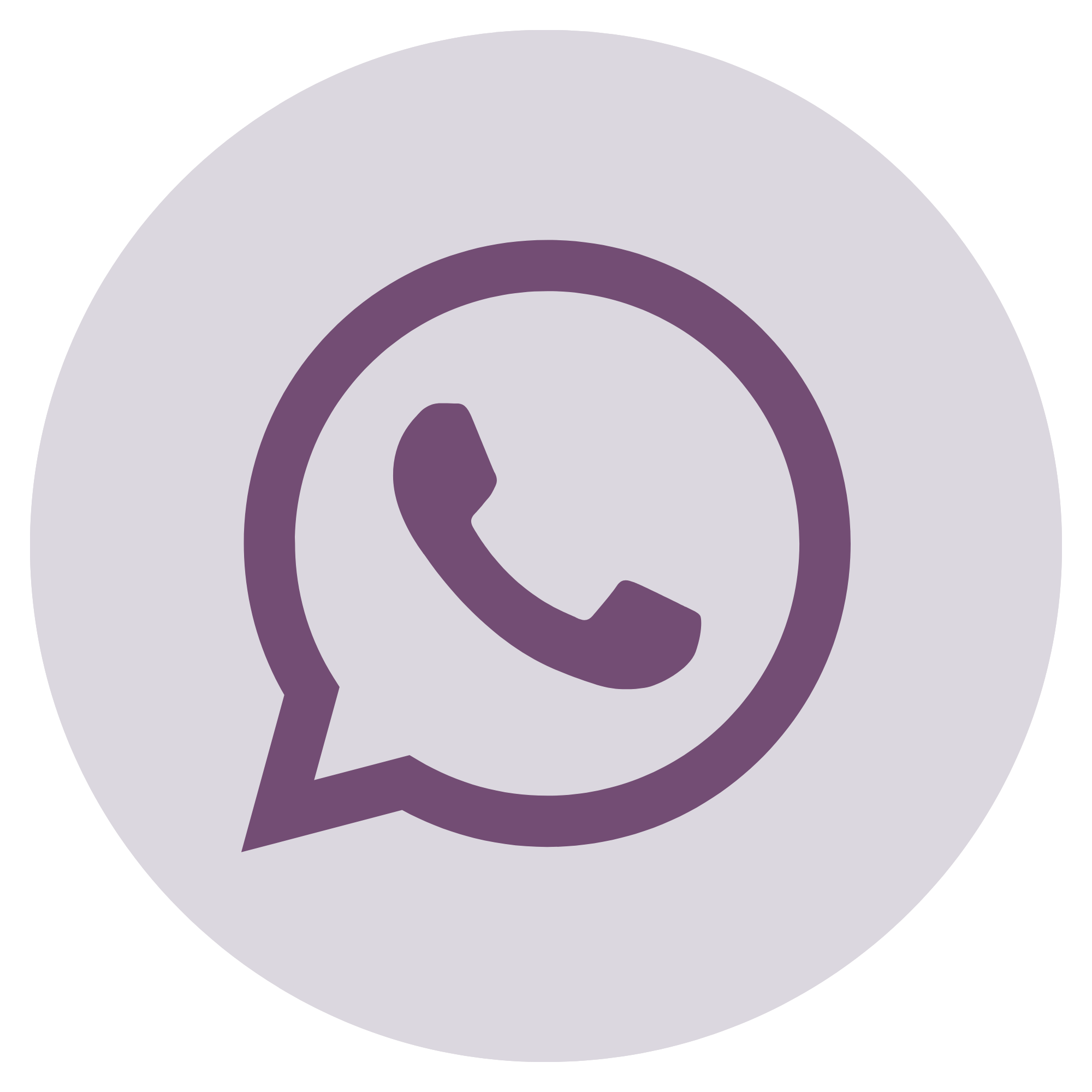 Ein stilisiertes Symbol eines Telefons in dunklem Violett auf einem hellvioletten Hintergrund, begleitet von mehreren konzentrischen Kreisen.