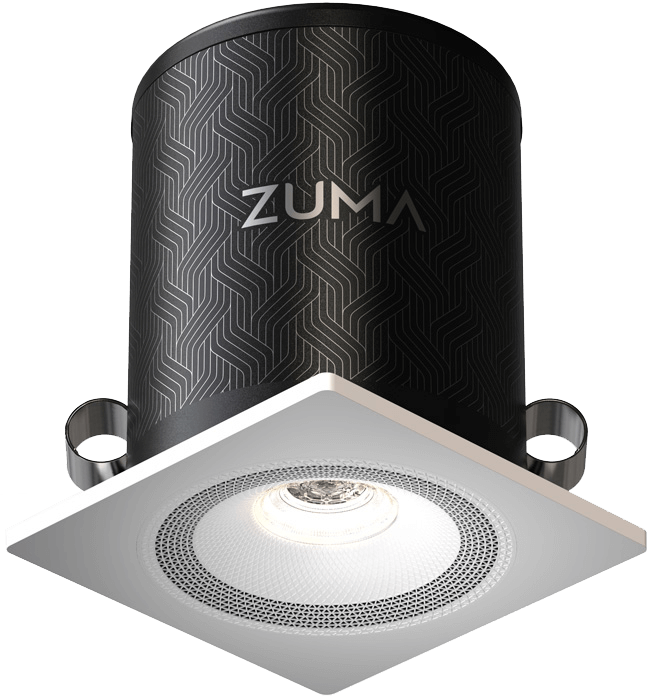 Deckenleuchte mit schwarzem ZUMA-Gehäuse und eingebauter Lichtquelle