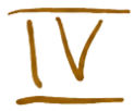 A gold-colored Roman numeral Four.