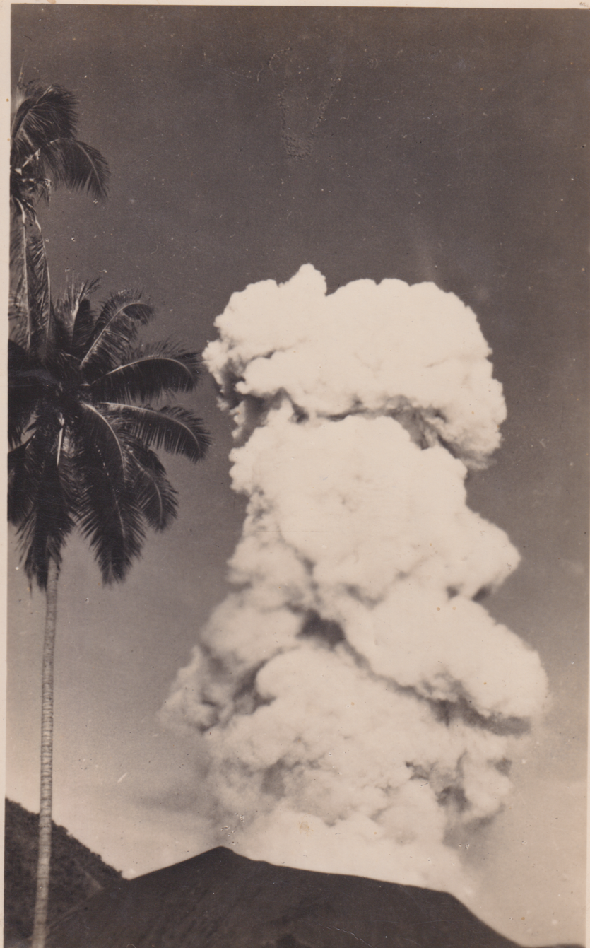 Matupit volcano erupting