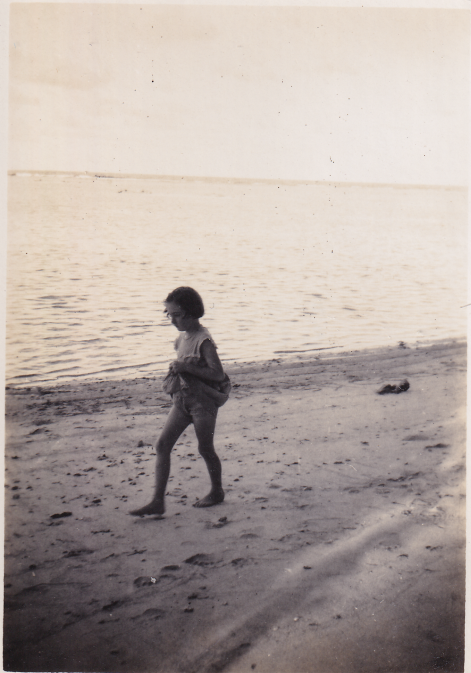 Patricia Towner on the beach in Kavieng