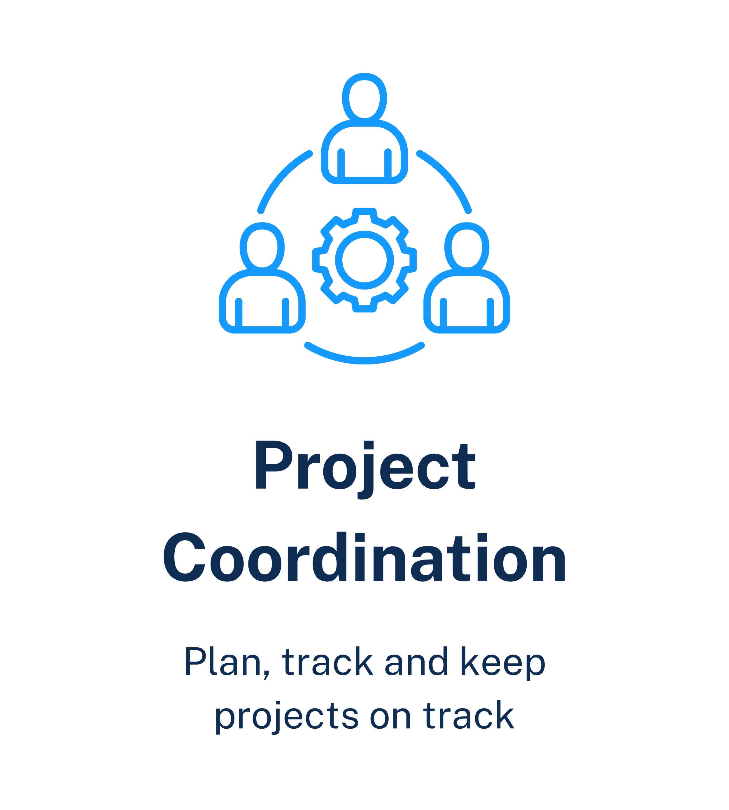 Project coordination service planning, tracking and managing operational projects from start to completion.