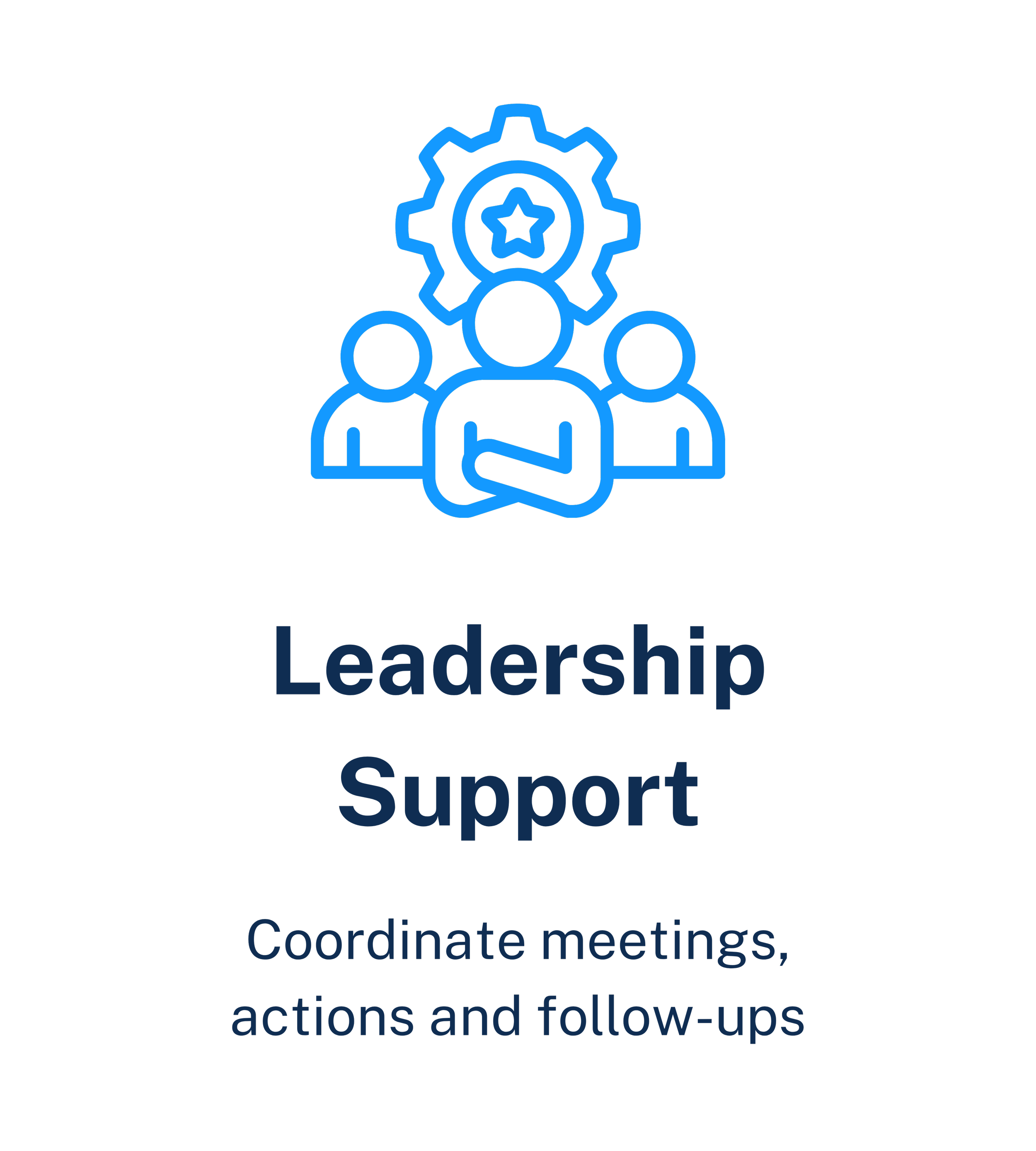 Leadership support service coordinating meetings, tracking actions and improving management accountability.