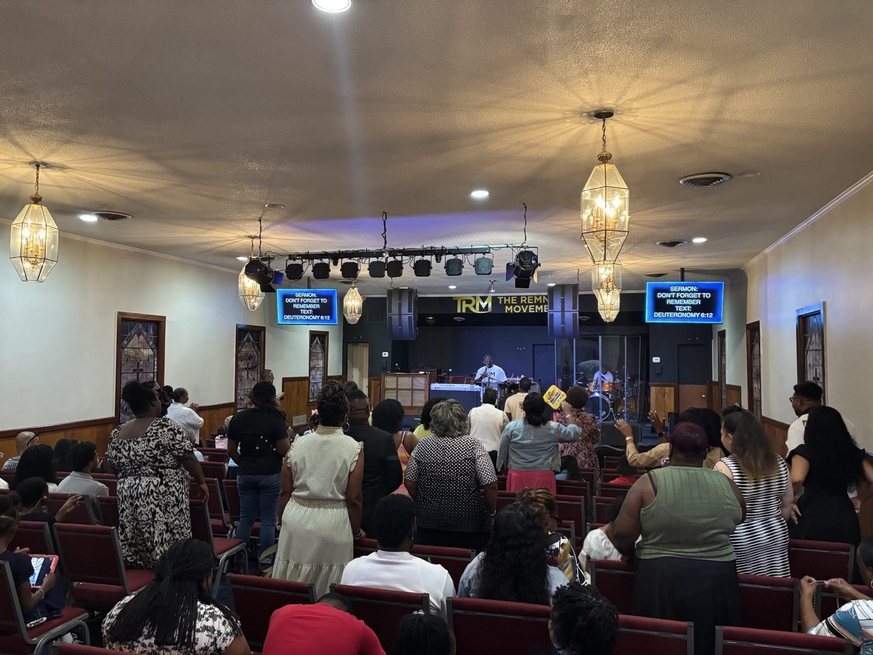 Congregation in worship at The Remnant Movement in Cayce, SC
