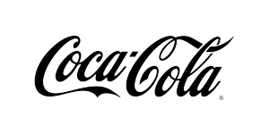 Coca-Cola logo in black script on a white background.