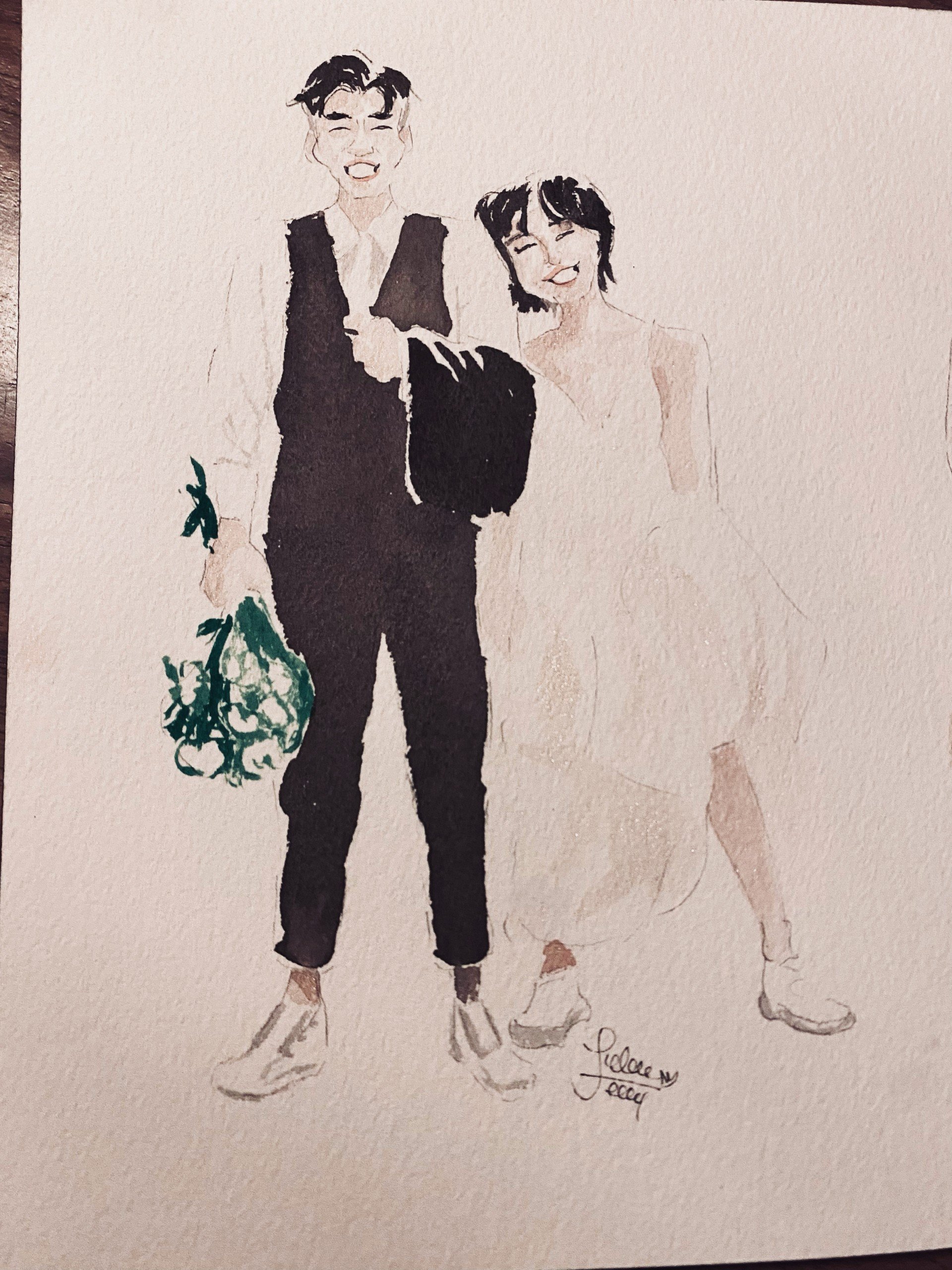 Portraits à l'aquarelle en direct