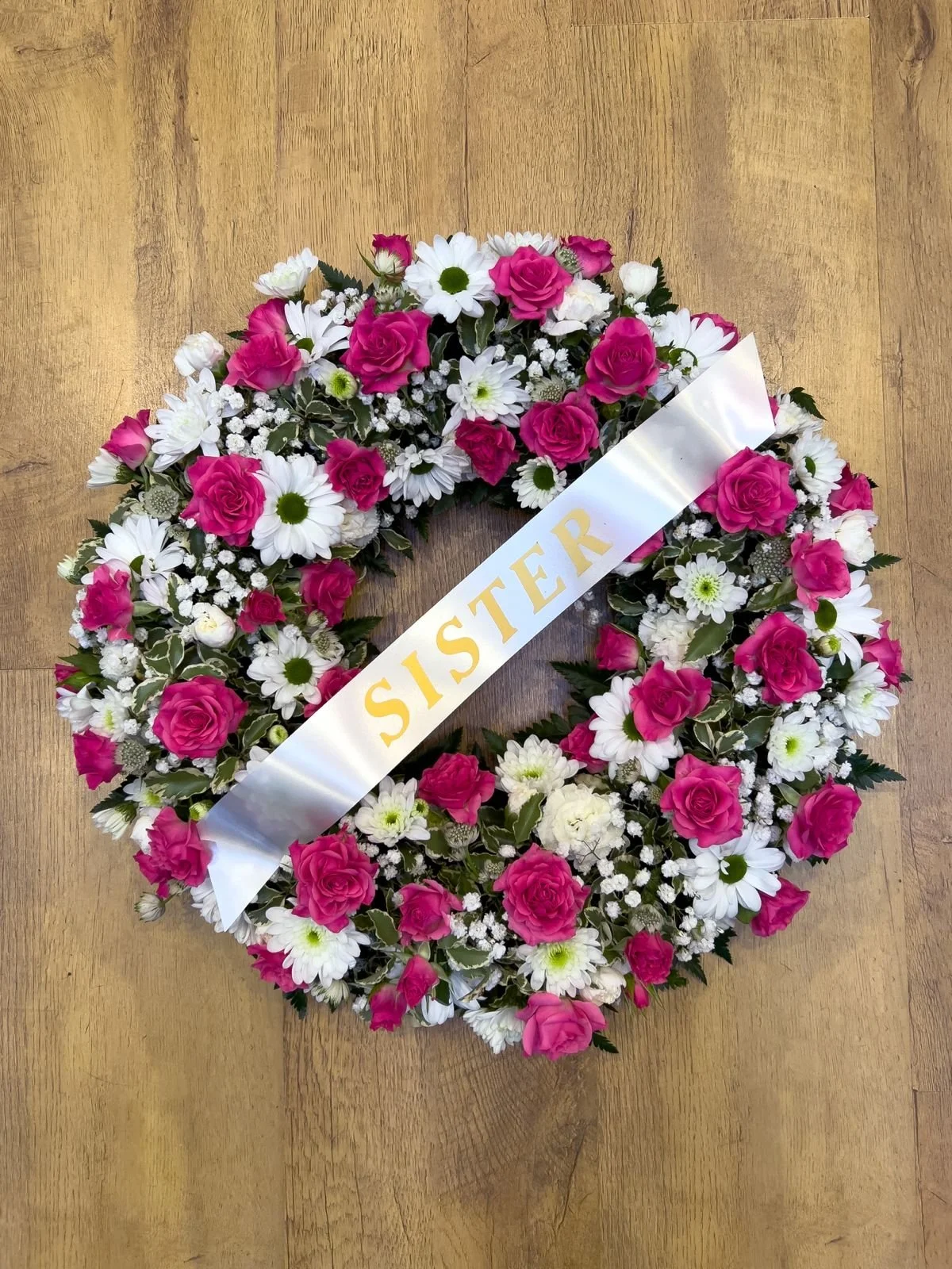 Wreath in White & Red