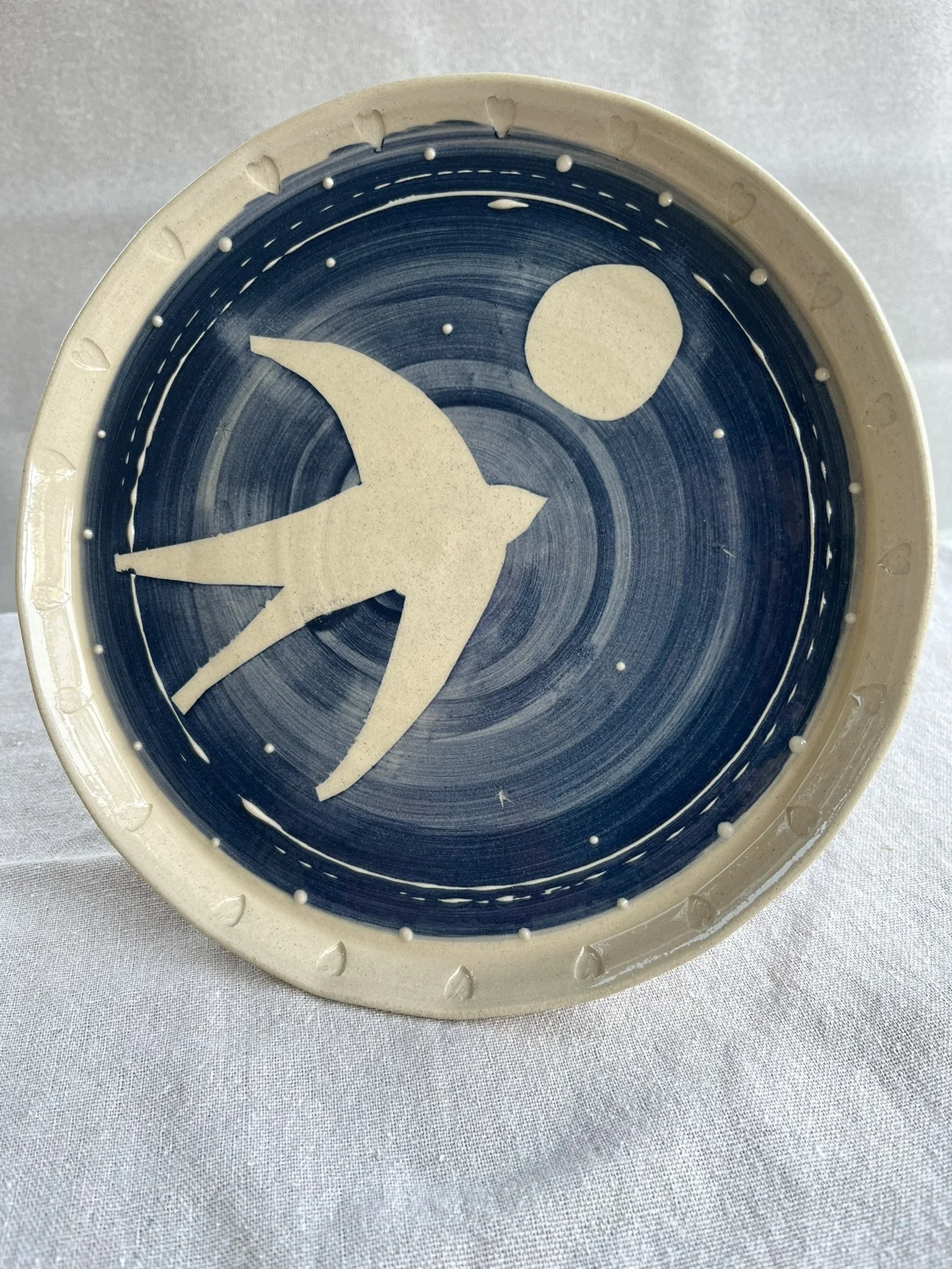 Large Blue Bird Plate