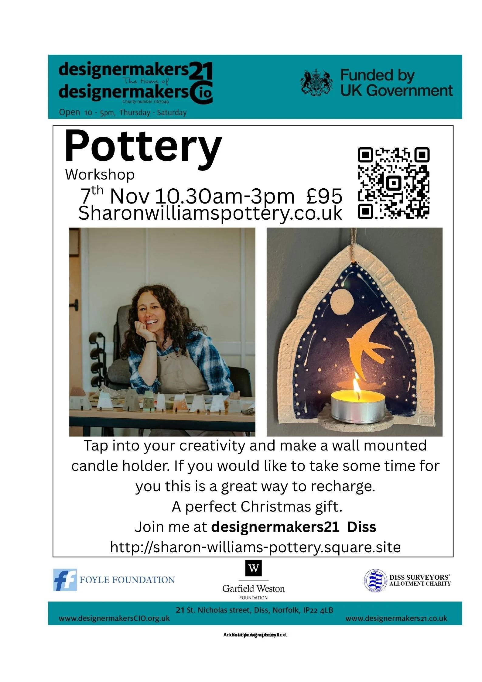 Ceramic experience at Designermakers21 Diss
