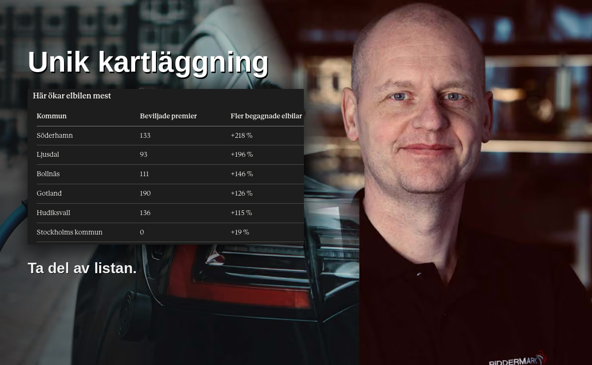 Elbilarna växer snabbast utanför storstäderna – Söderhamn sticker ut