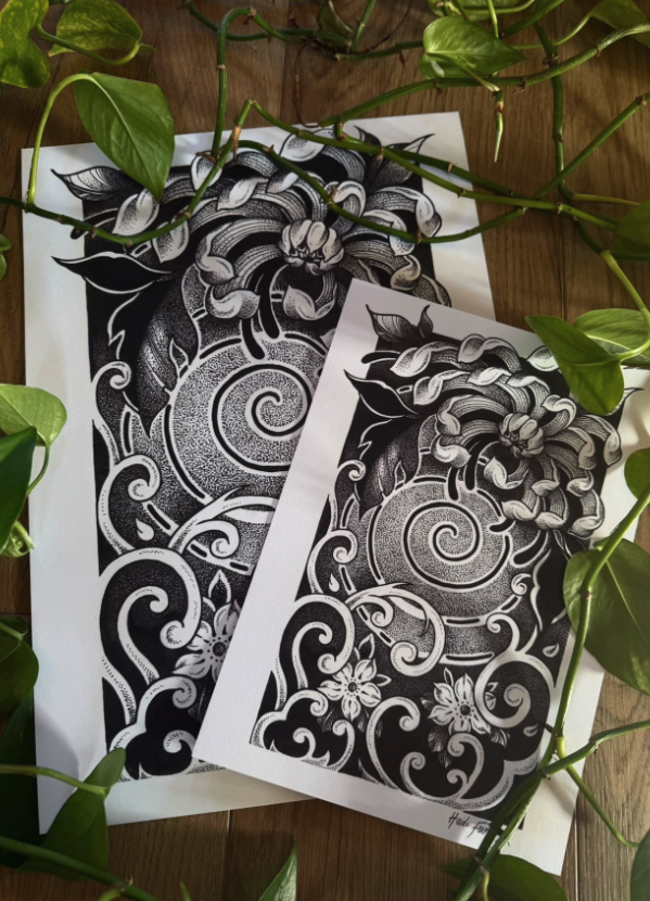 Spiral garden print