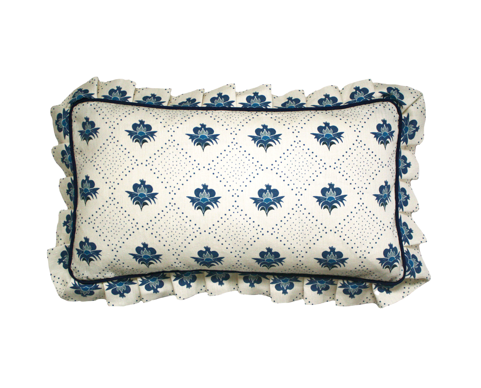 Aubrey Lumbar Cushion Indigo Blue