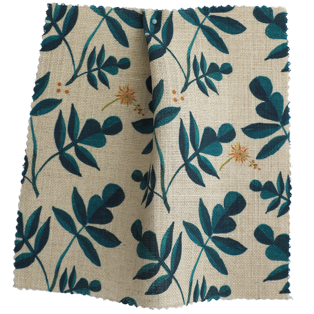 Clemmie Linen Fabric - Indigo Blue
